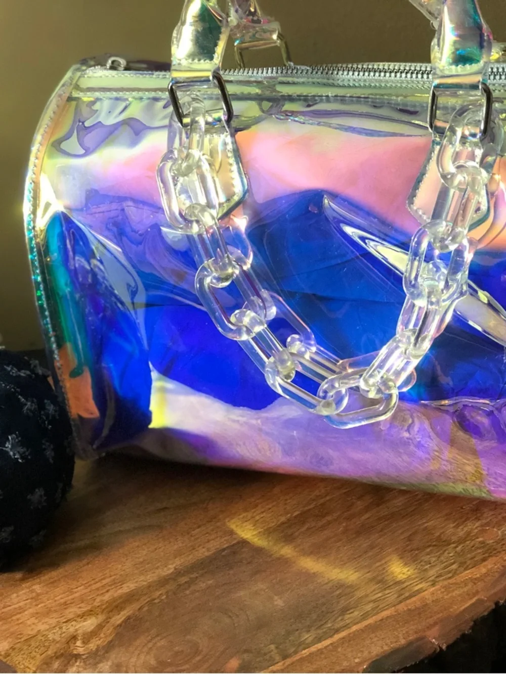 Iridescent Holographic Satchel - Multi-Color